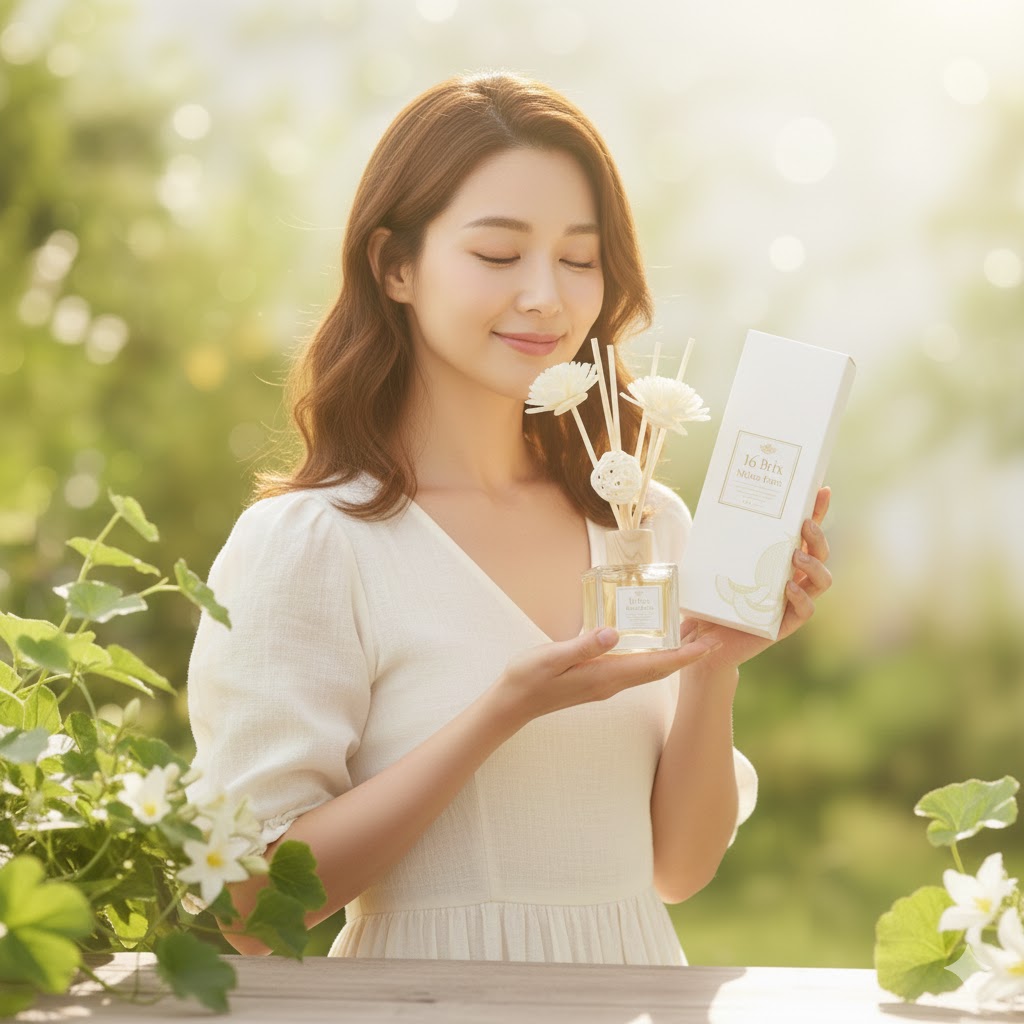 Woman enjoying the scent